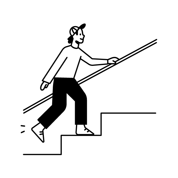 Persoon loopt trap op